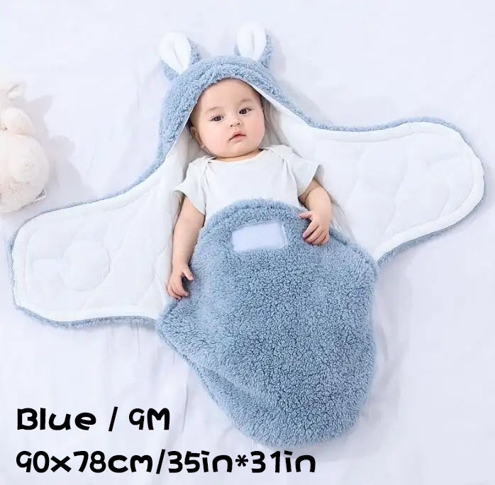 Super Soft Baby Sleeping Bag Fluffy Fleece Swaddle Blankets Unisex Baby Wrap