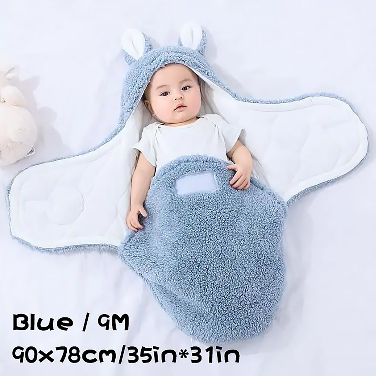 Warm Baby Swaddle Blanket Plush Newborn Sleep Sack-7