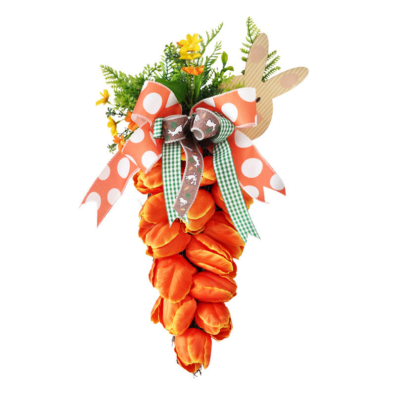 Tulip Carrot Wreath Easter Ornament Door Hanging