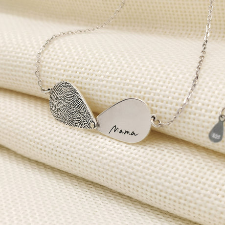 Sterling Silver Couple Necklace Custom Text