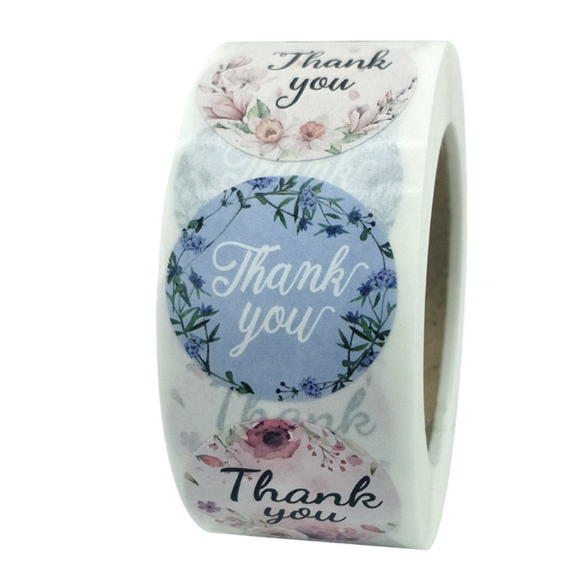 Gift Wrap Thank You Sticker Floral Wedding Gift Decoration