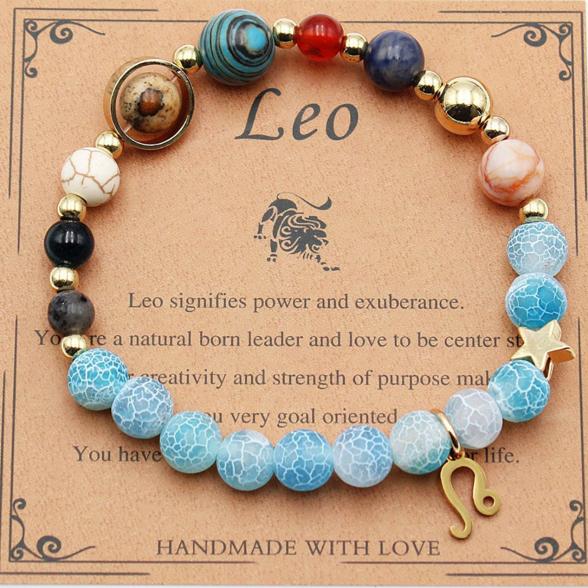 Zodiac Bracelet with Natural Agate & Shoushan Stone 12 Constellations-31