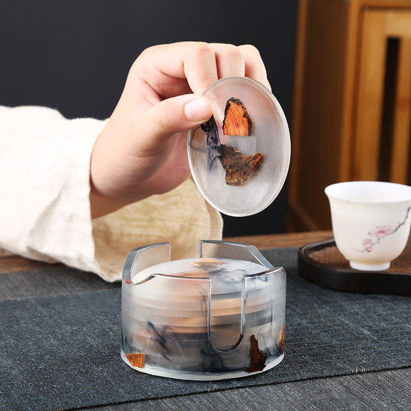 Harzkiefern Tinten Untersetzer Tee -Utensilien Haushalt