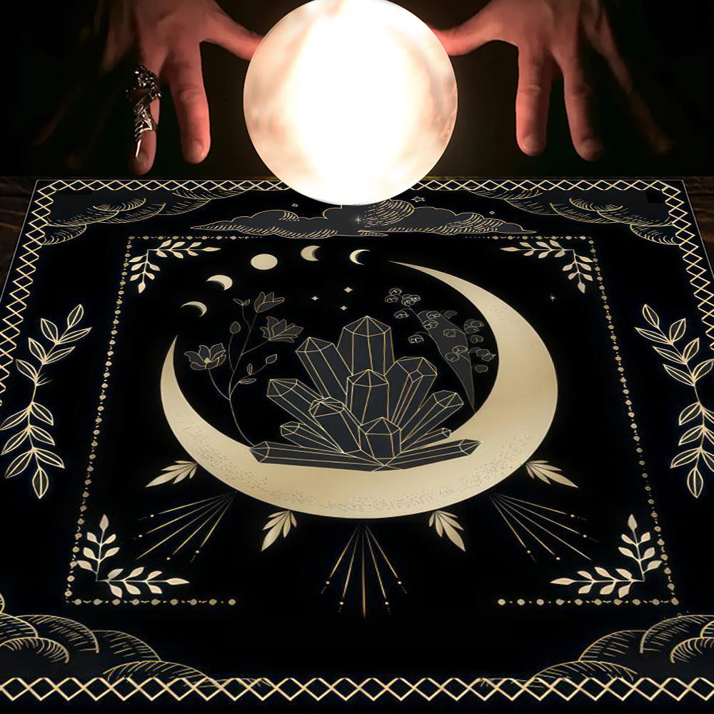 Tarot Table Cloth Moon Sun Lucky Tree Flannel Tablecloth-18