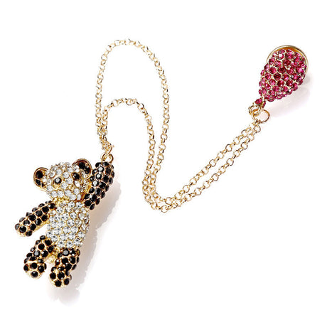 Alloy Panda Brooch - Cute Cartoon Full Drill Jewelry-5
