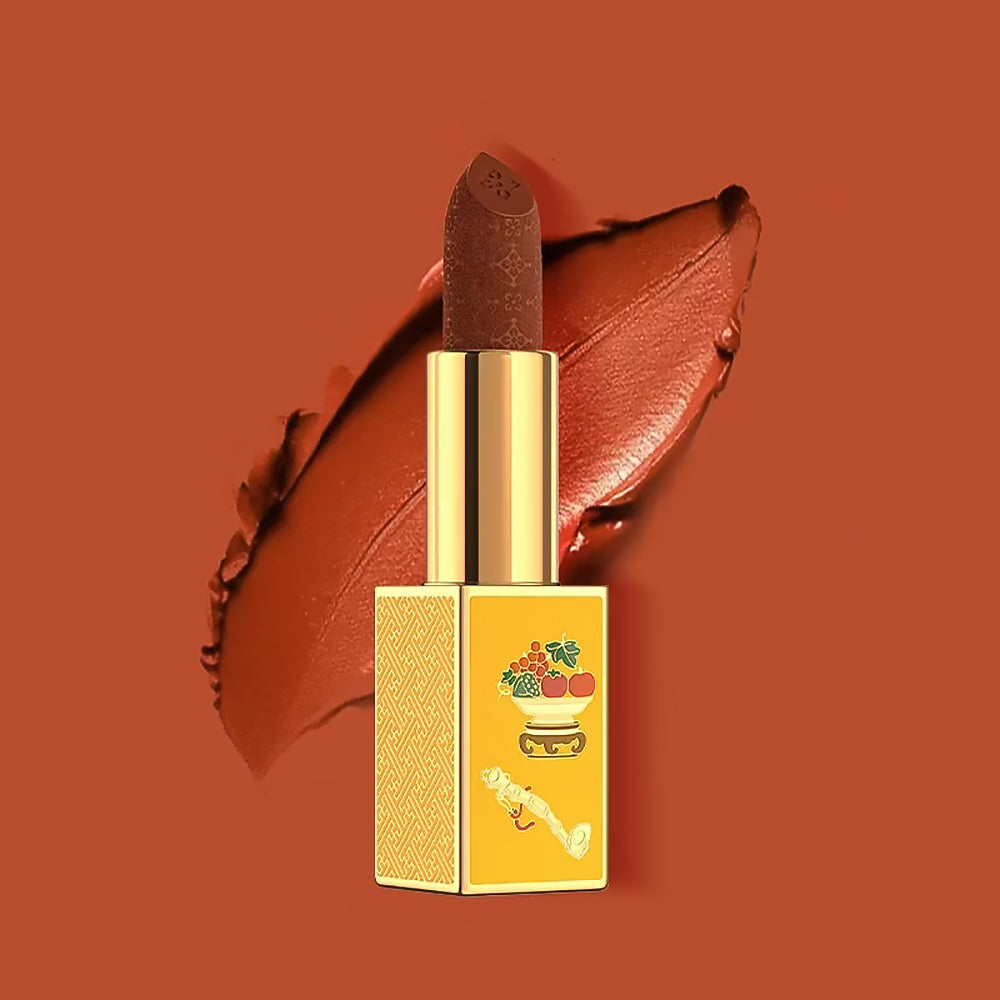 Lipstick with Sculpted Bullet Bogu Danfeng Orange Hydrating Formula-2
