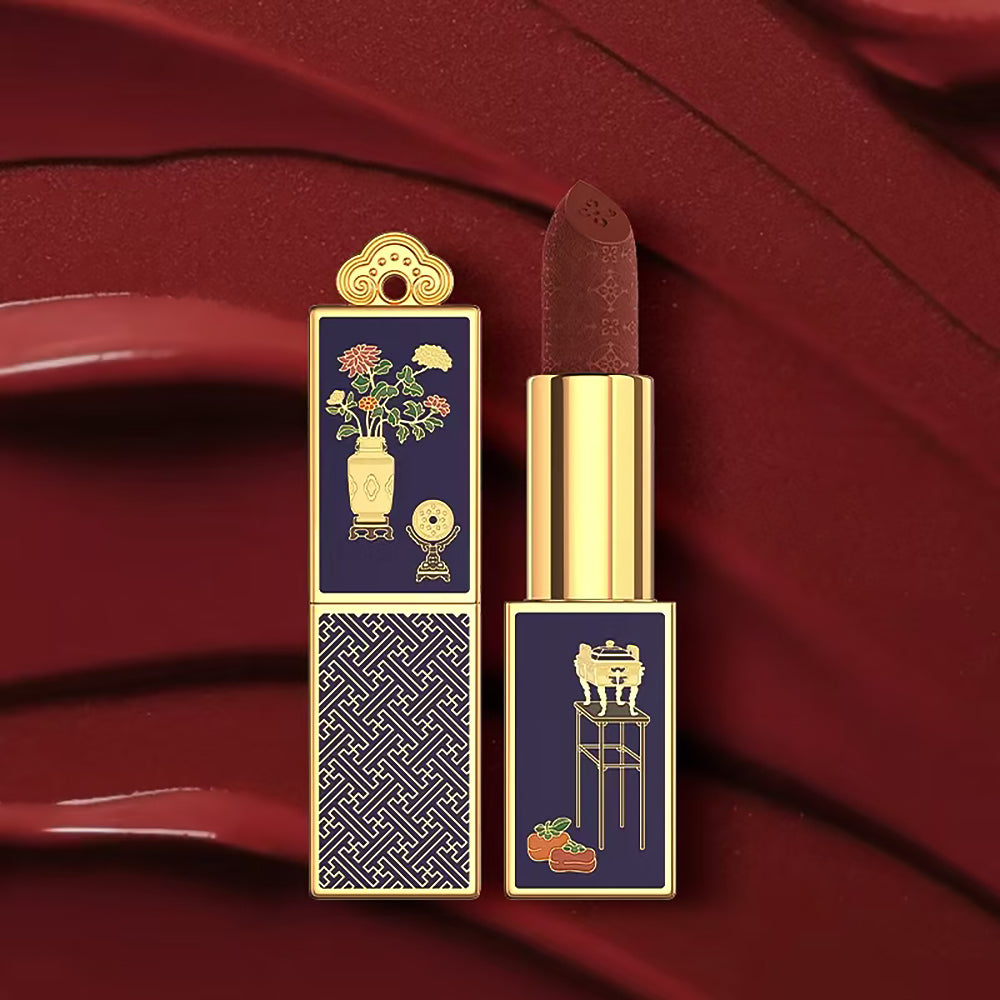 Hydrating Lipstick Bogu Jujube Red with Sculpted Floral Bullet-2