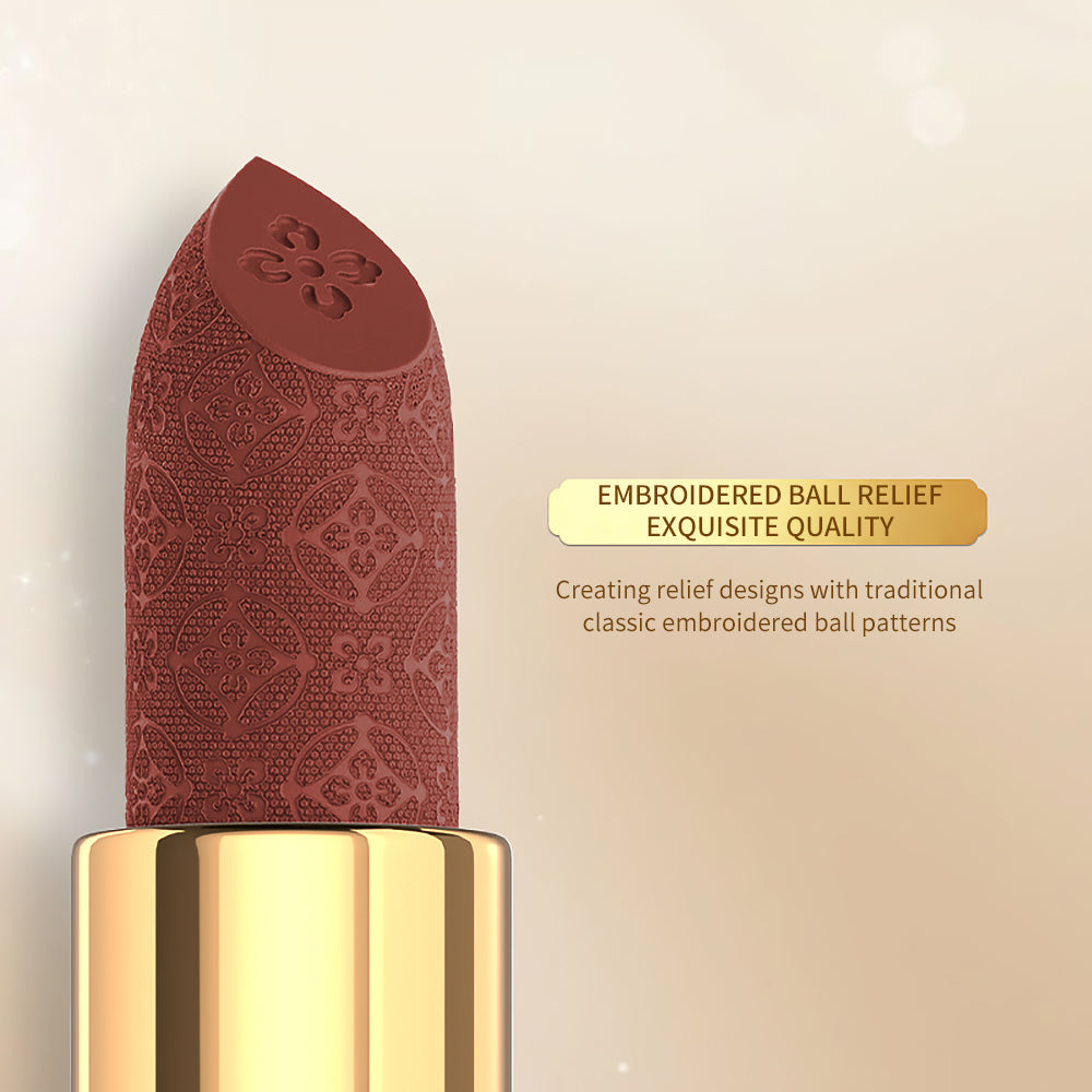 Hydrating Lipstick Bogu Jujube Red with Sculpted Floral Bullet-3