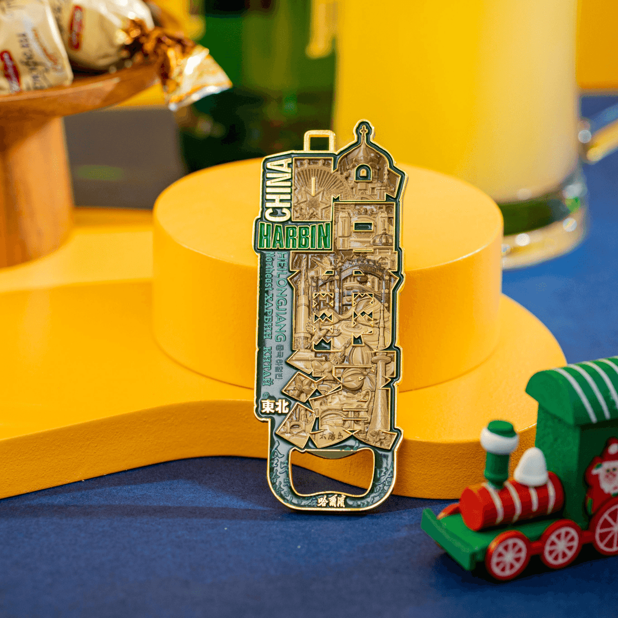 Bottle Opener Fridge Magnet | Harbin Landmark Metal Style-3