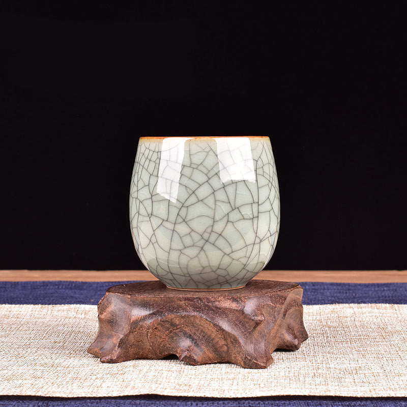 Celadon Tea Cup Ge Kiln Crazed Glaze Ceramic Tea Set-6