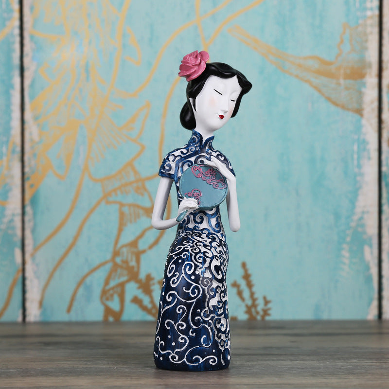 Chinese Cheongsam Girl Decoration Living Room Ornaments-1