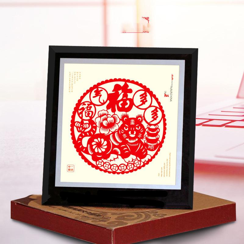 Chinese Folk Art Color Paper Cuttings Painting Decorations-3