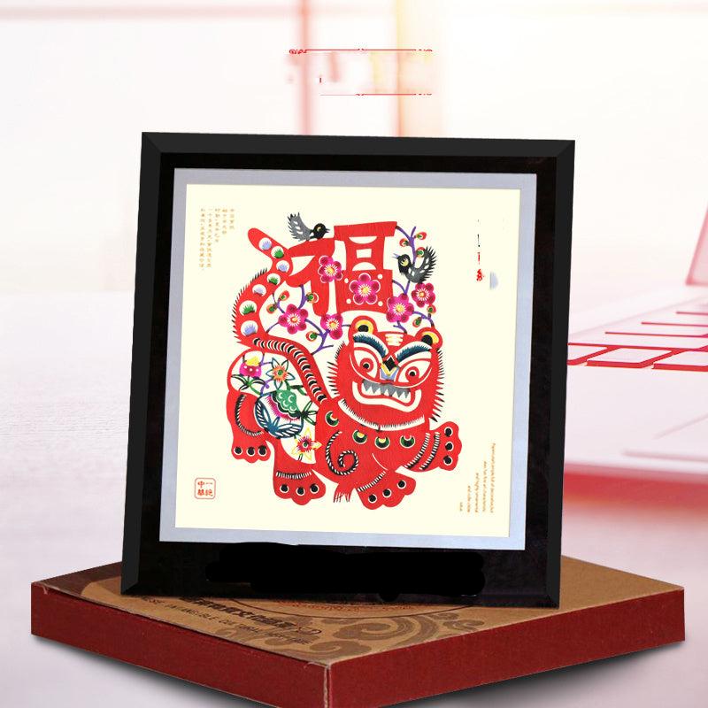 Chinese Folk Art Color Paper Cuttings Painting Decorations-8