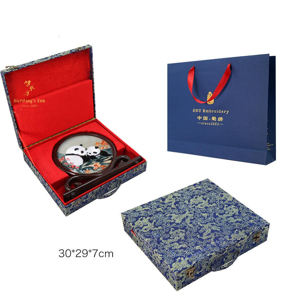 Chinese Folk Handmade Shu Embroidery Panda Souvenir Ornament-7
