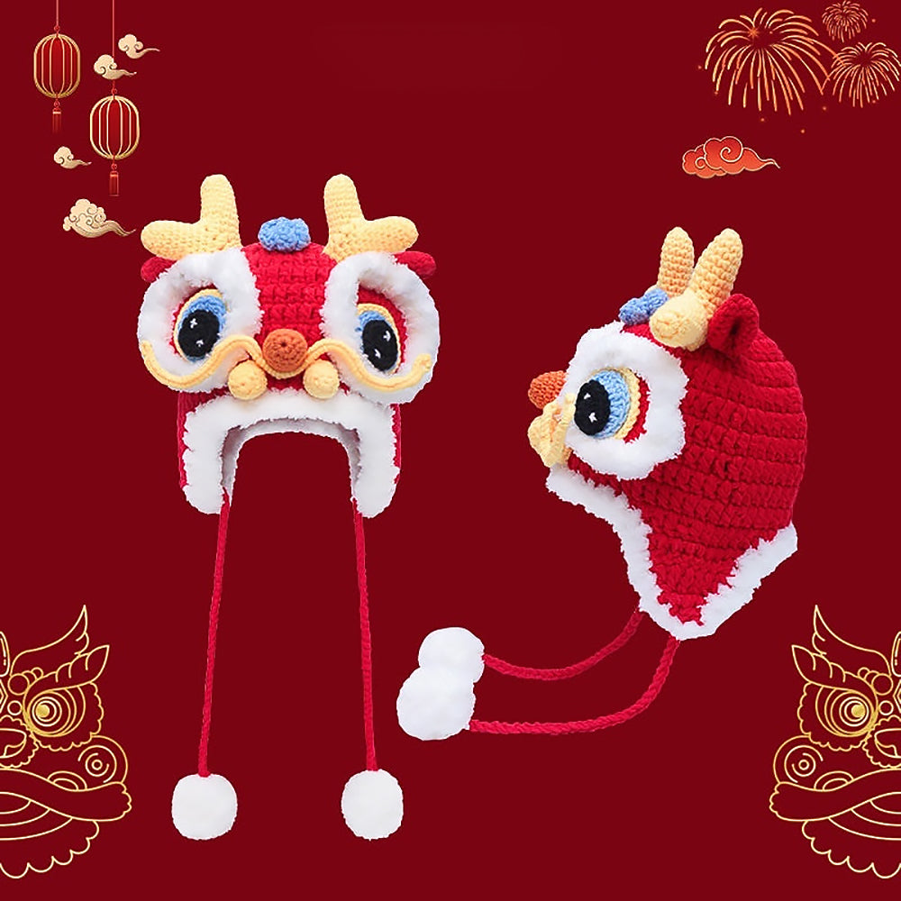 Chinese Knitted Tiger Head Hat-1