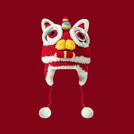 Chinese Knitted Tiger Head Hat-3