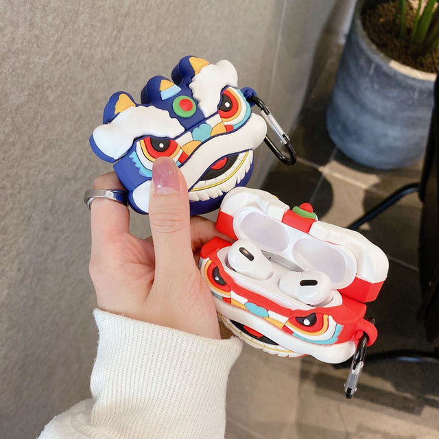 Chinese Lion Dance AirPods Case Silicone Earphone Case-1