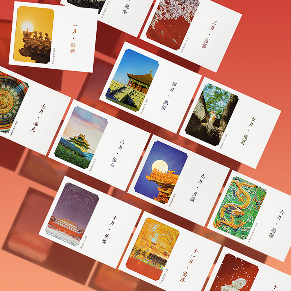 Chinese Style Four Seasons Postcard Forbidden City Greeting Cards for Friends-1