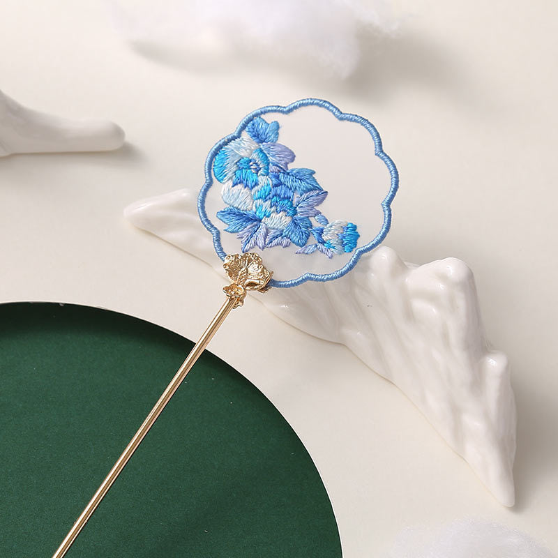 Chinese Su Embroidery Ribbon Handmade Embroidery Hairpin Material Pack-3