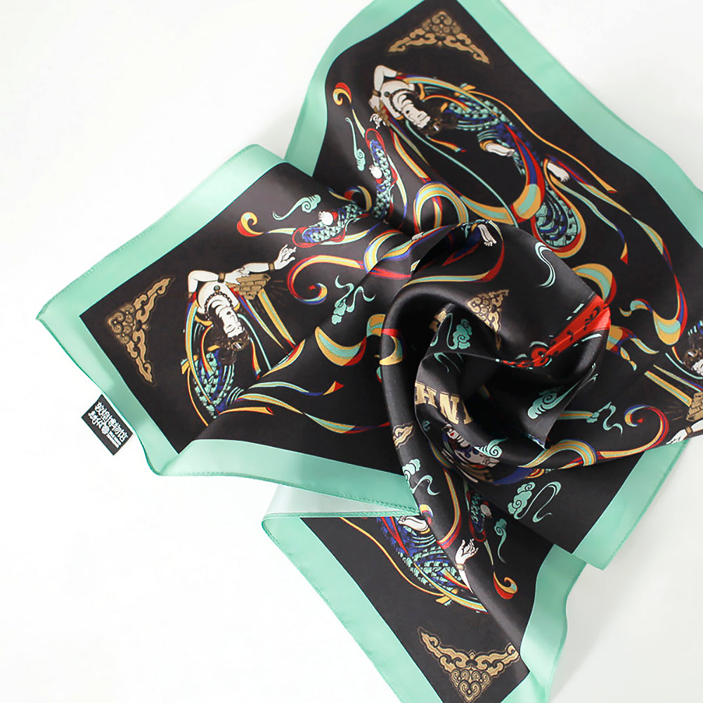 Dunhuang Silk Scarf with Flying Apsaras Pattern-4