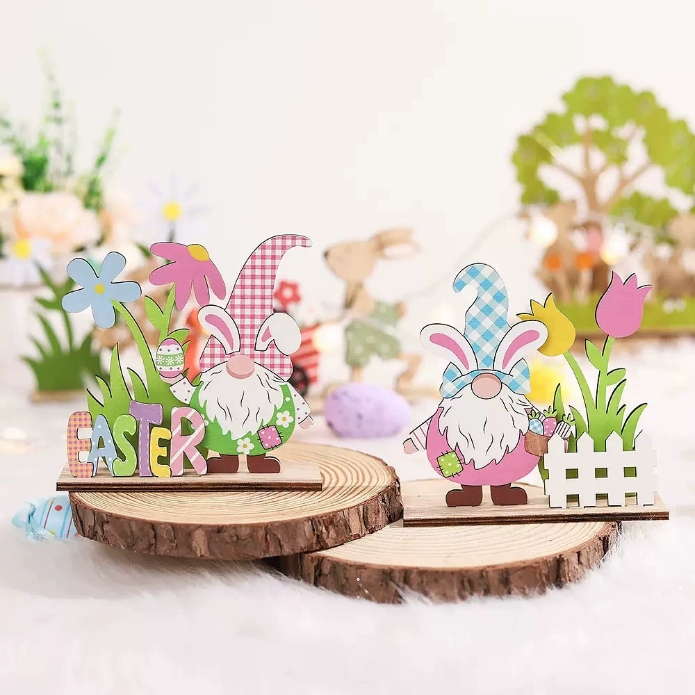 Easter Decoration Bunny Wooden Tabletop Ornament-1