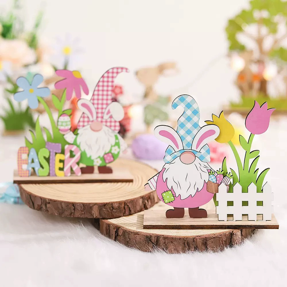 Easter Decoration Bunny Wooden Tabletop Ornament-2