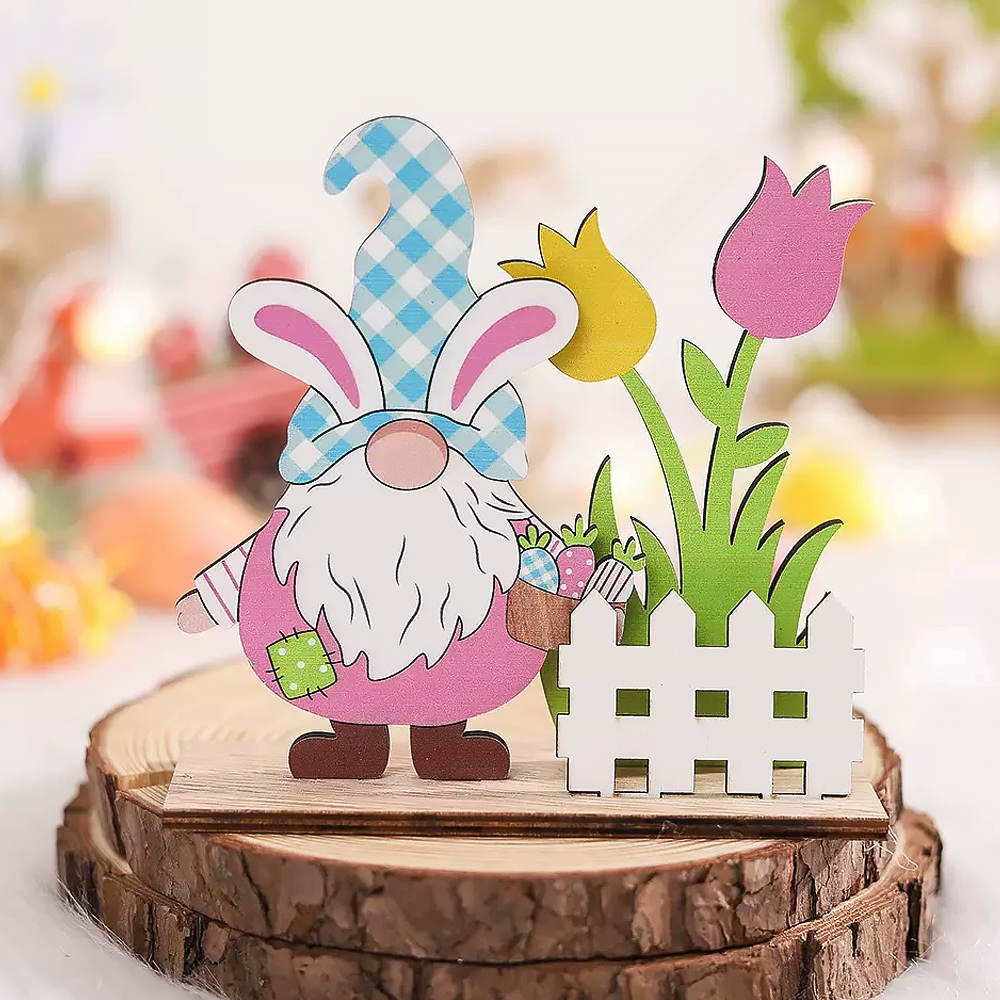 Easter Decoration Bunny Wooden Tabletop Ornament-5