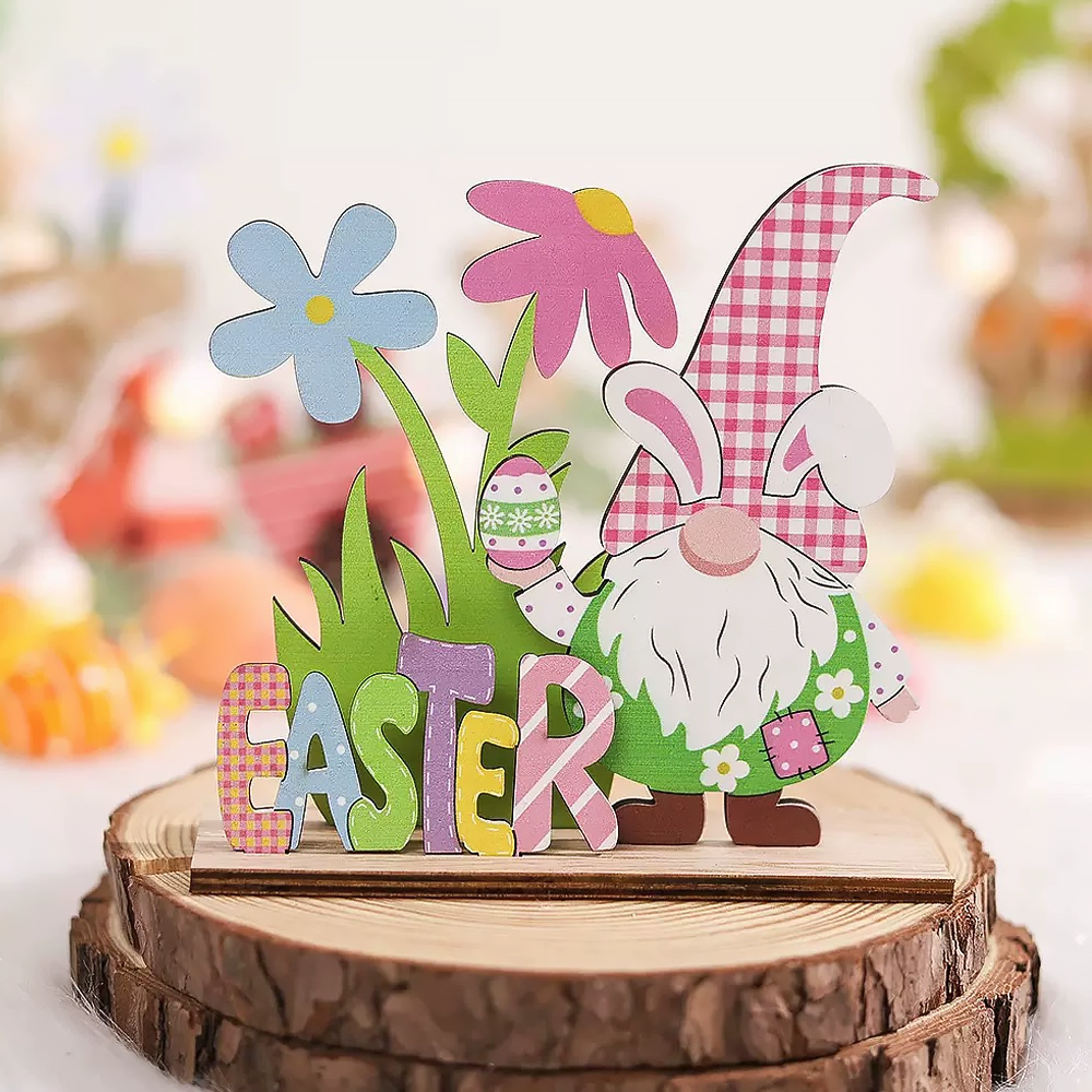 Easter Decoration Bunny Wooden Tabletop Ornament-6