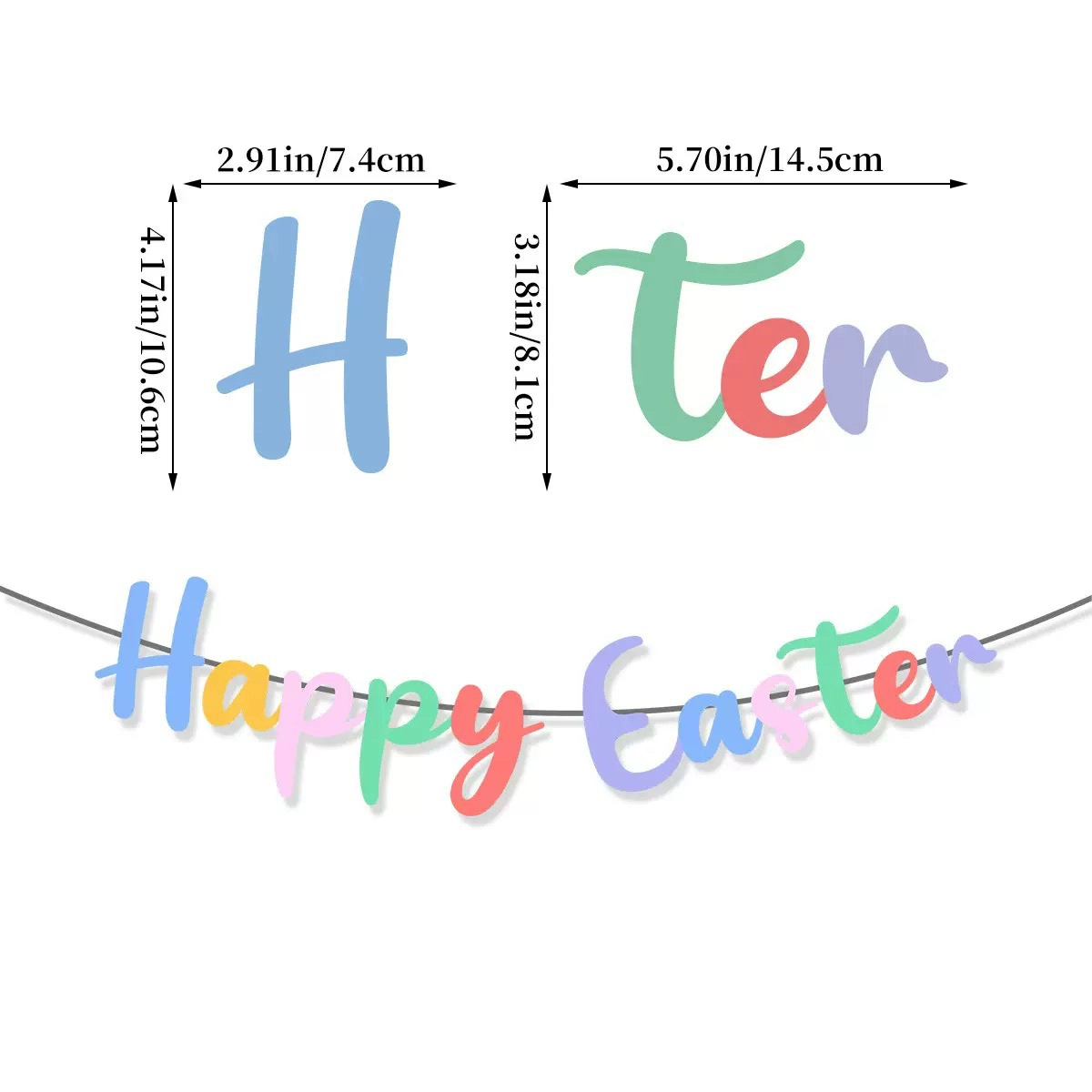 Easter Decorations Flag Banner Easter Egg Cake Inserts Balloon Party Decorations-6