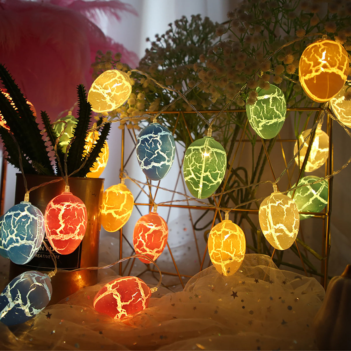 Easter Egg Lamp String Crack Egg LED Waterproof Light String-2