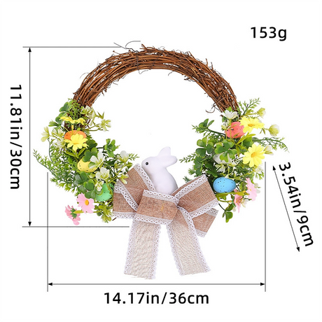 Easter Egg Wreath for Front Door – Colorful Spring Floral Arrangement-5