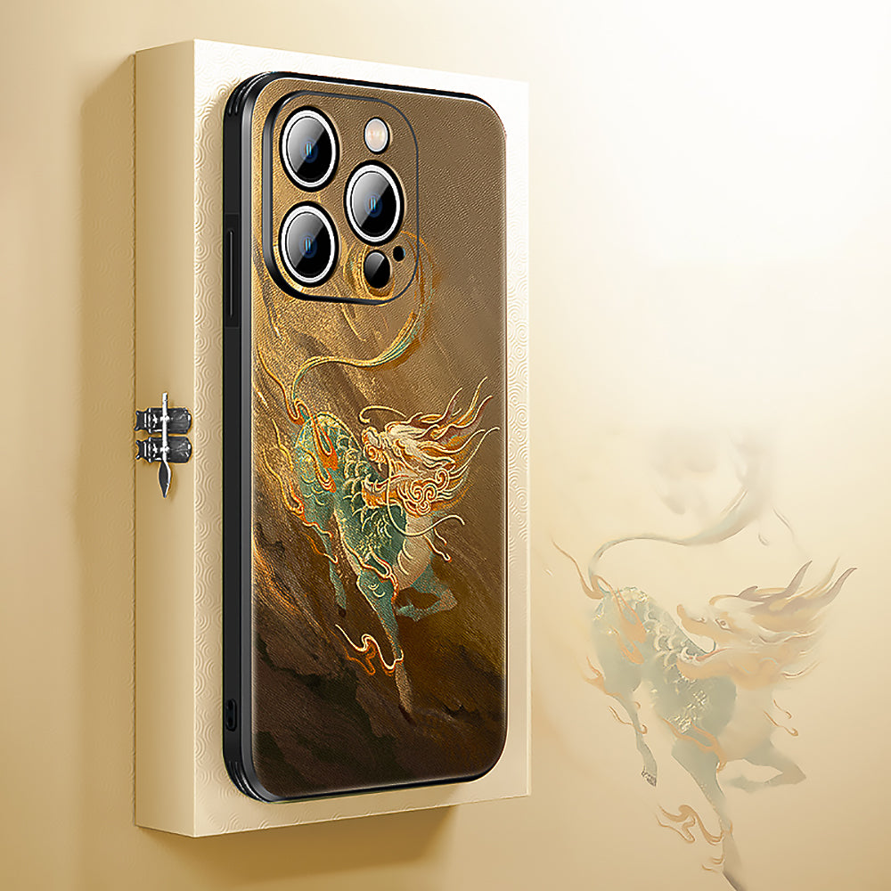 Embossed Qilin Apple iPhone Series Mobile Phone Case-2