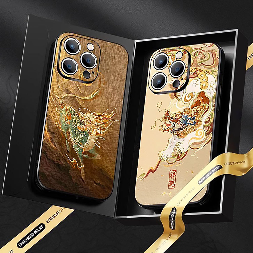 Embossed Qilin Apple iPhone Series Mobile Phone Case-3