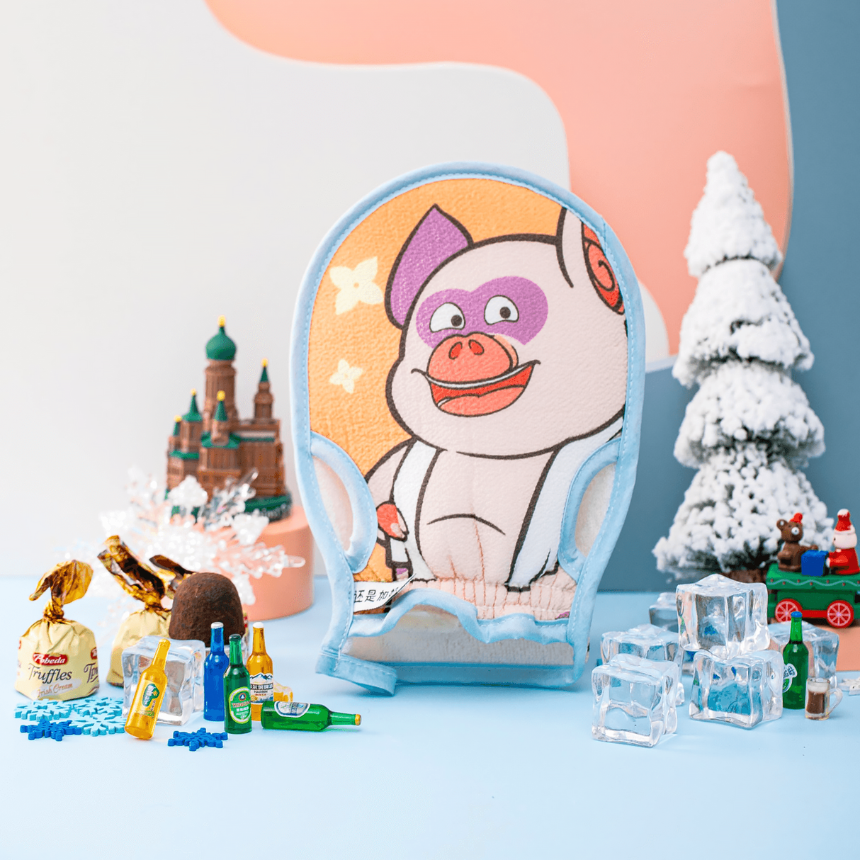 Exfoliating Gloves "Zhu Biao Biao Use Some Strength" Bath Scrubbing Towel-2