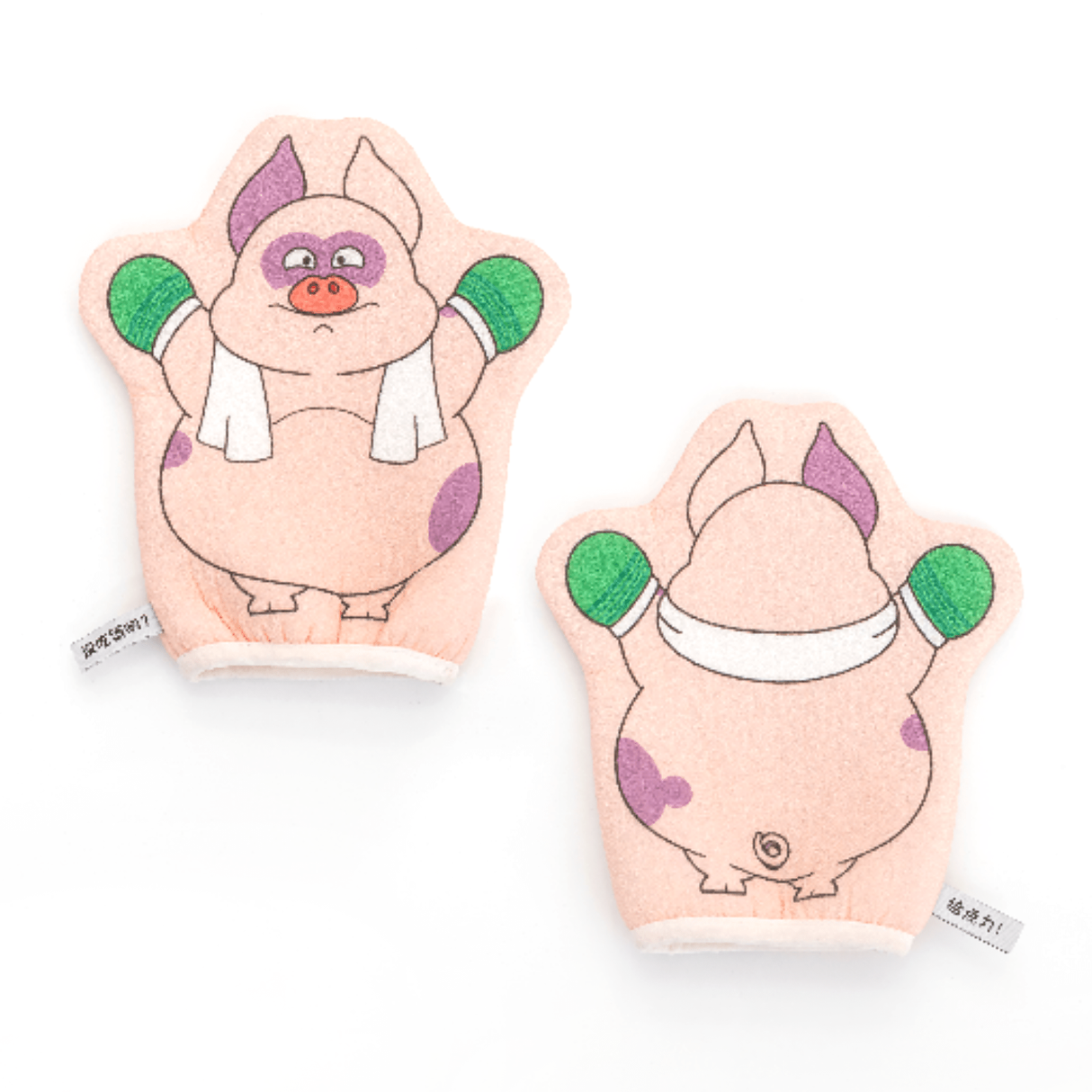 Exfoliating Gloves "Zhu Biao Biao Use Some Strength" Bath Scrubbing Towel-5