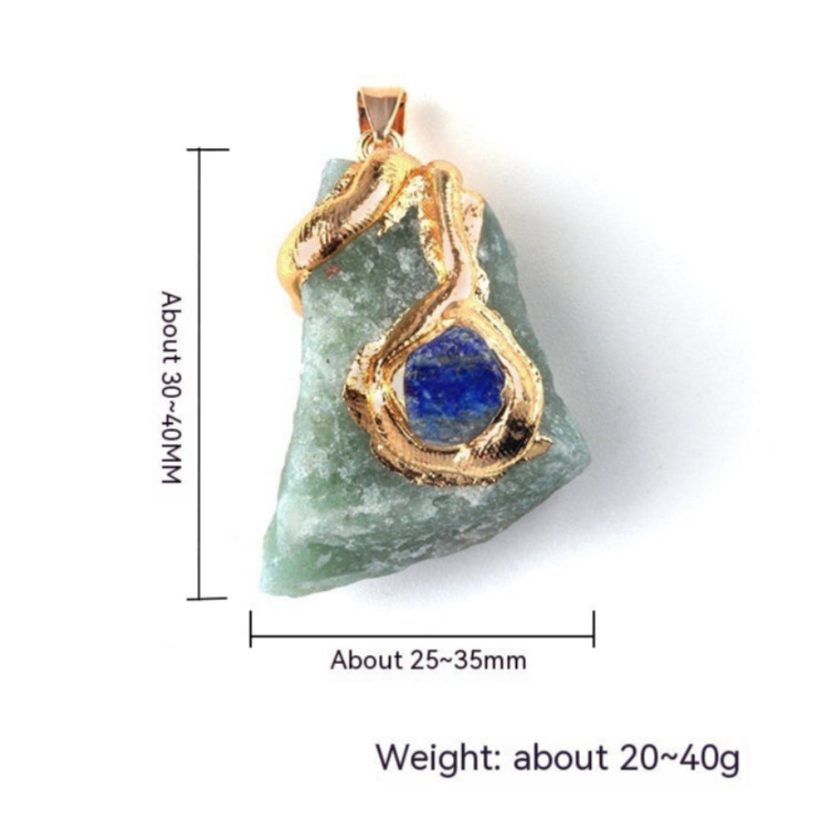 Gilding Crystal Stone Pendant Stone Irregular Necklace-3