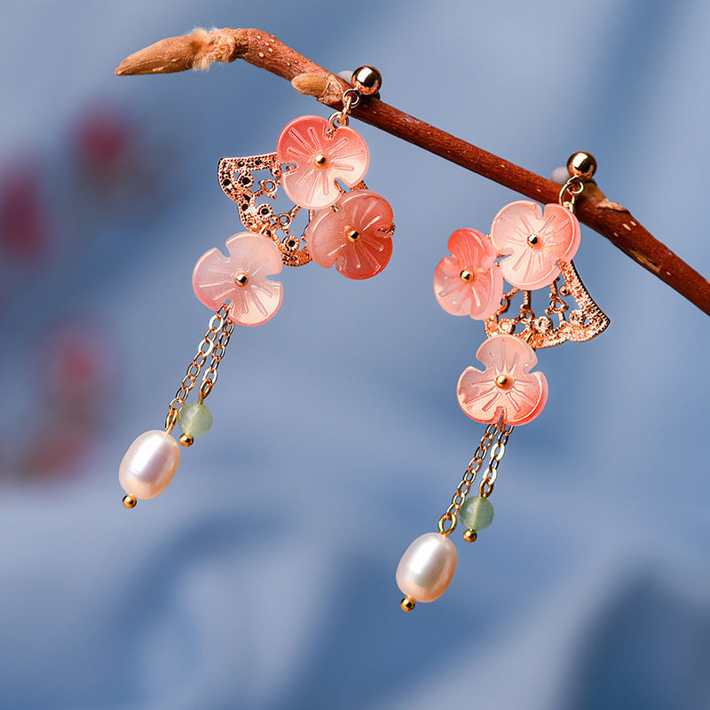Ginkgo Leaf Pearl Mori Women Earrings-2