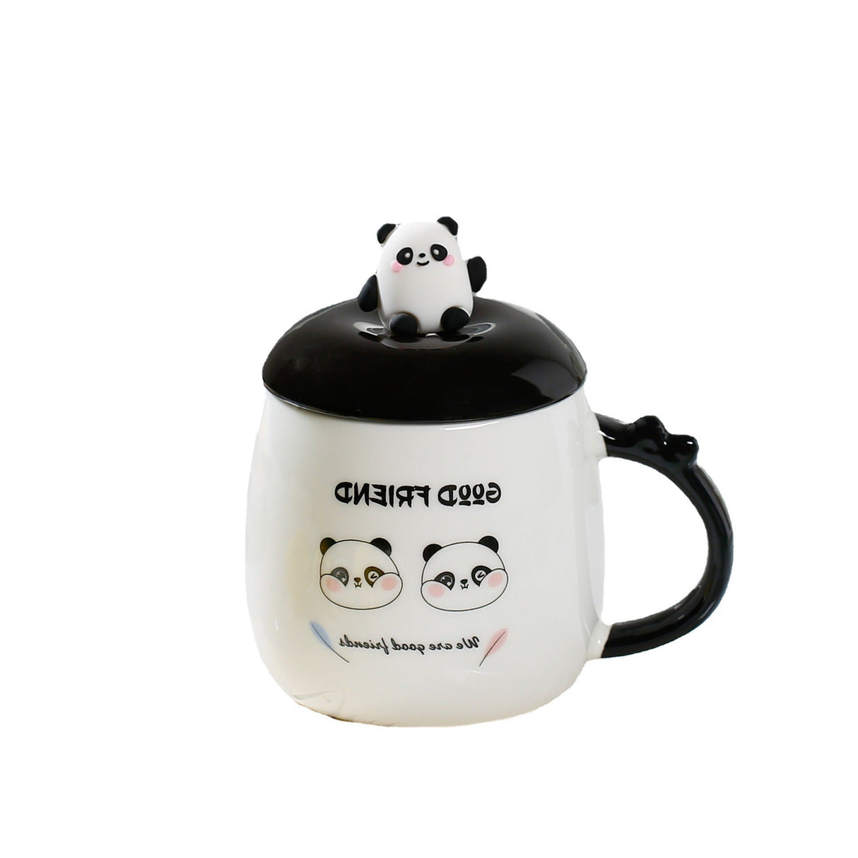 Good Looking Creative Gifts 3D Panda Spoon Ceramic Cup Mug-6