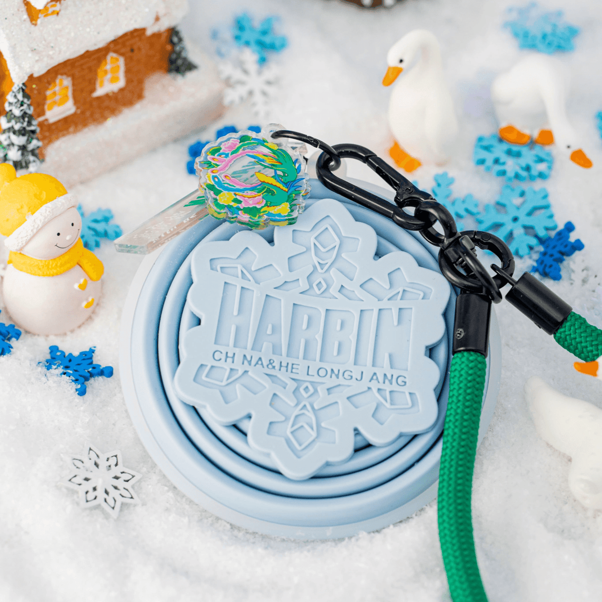 Harbin Ice and Snow Series Snowflake Portable Silicone Collapsible Water Cup-2