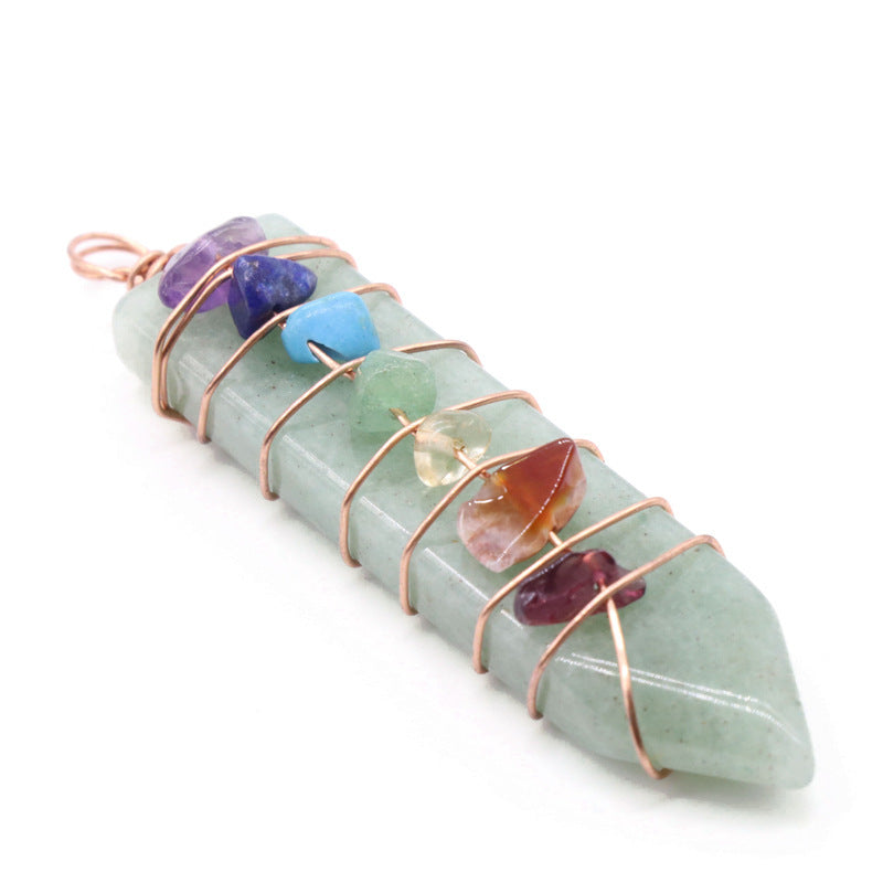 Jade Crystal Arrow Shape Seven Chakra Crystal Pendant-6