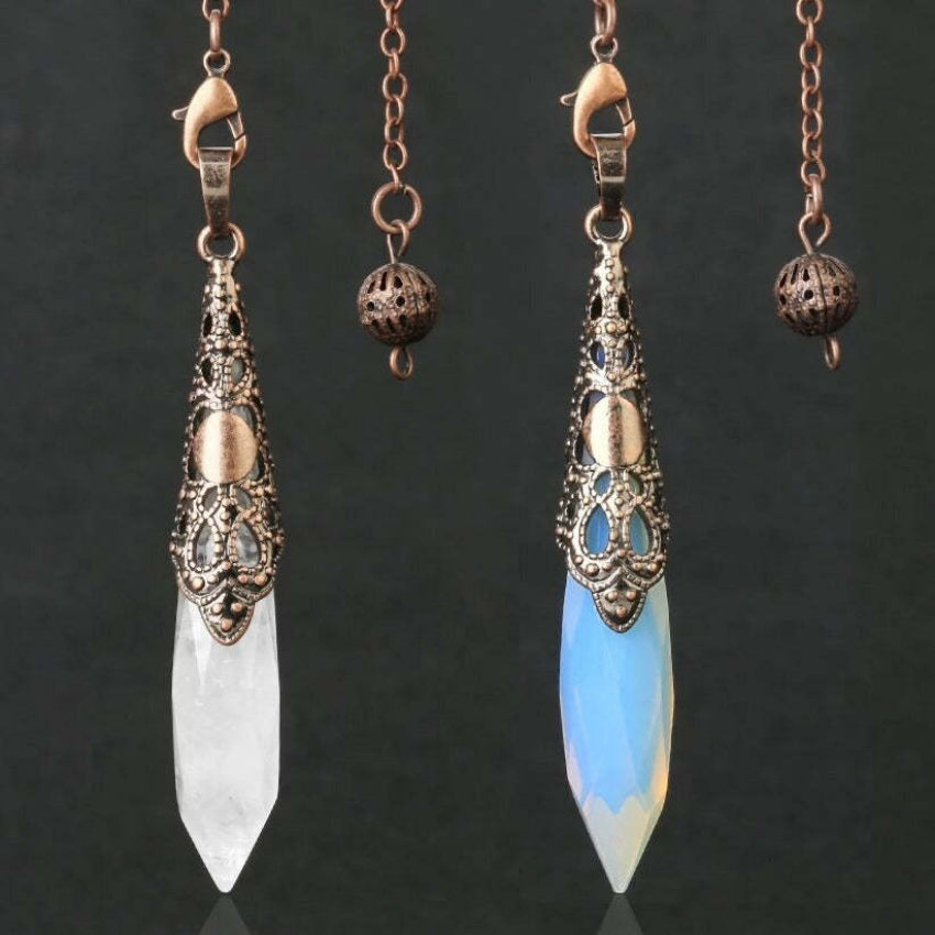 Natural Diamond Crystal Column Pendant-1