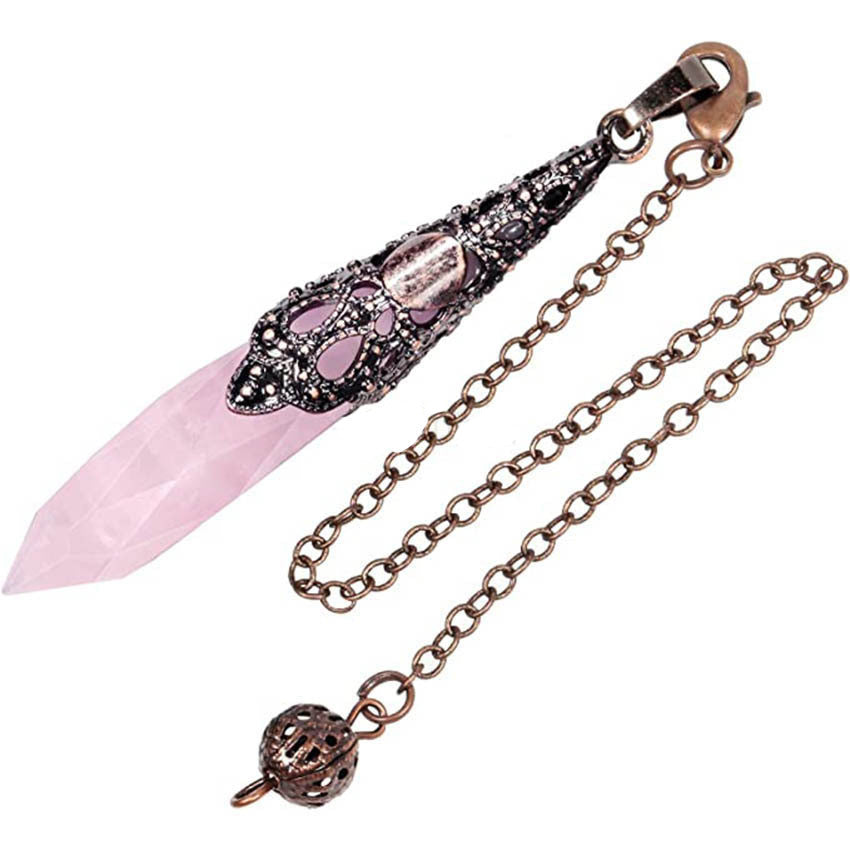 Natural Diamond Crystal Column Pendant-6