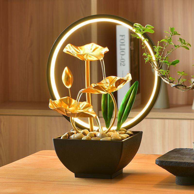 New Chinese Flowing Ornaments Lotus Pond Moonlight Living Room Decoration-1