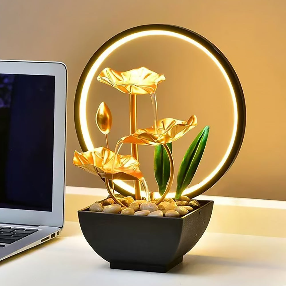 New Chinese Flowing Ornaments Lotus Pond Moonlight Living Room Decoration-3