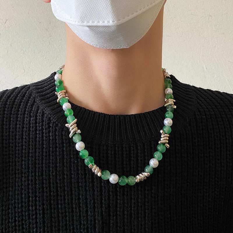 New Chinese Style Thorn Jade Pearl Necklace-1