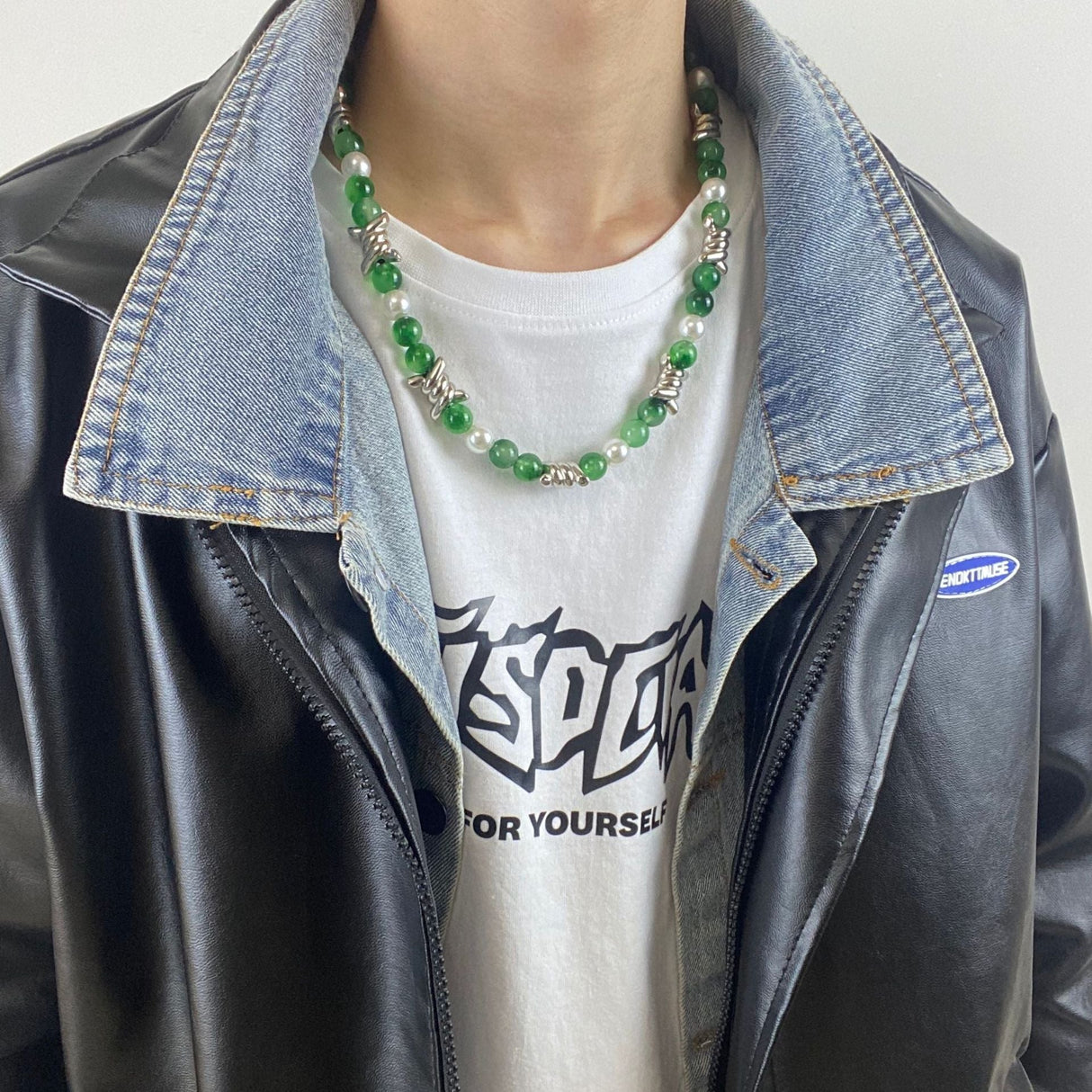 New Chinese Style Thorn Jade Pearl Necklace-2