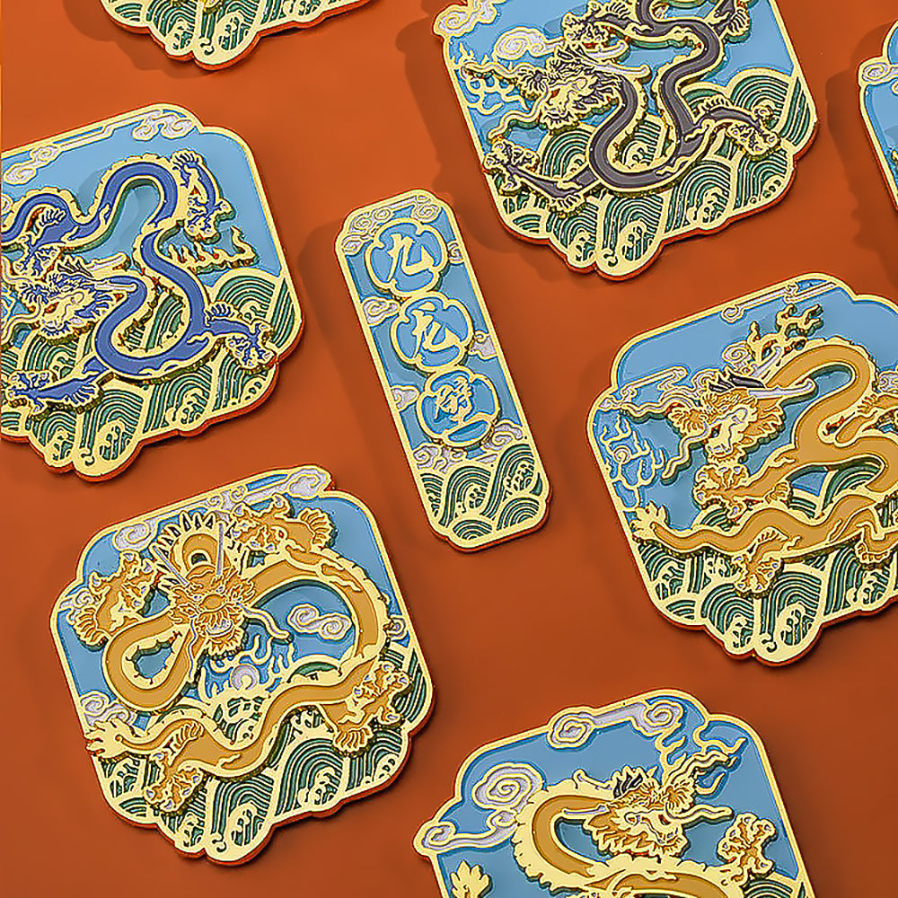 Nine Dragon Wall Fridge Magnets Imperial Dragon Souvenir-6