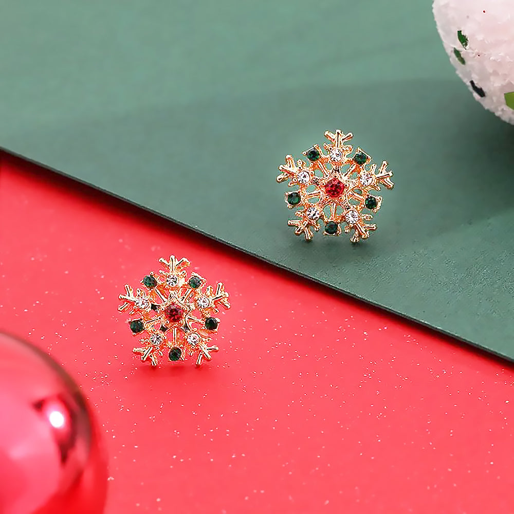 Snowflake Diamond Earrings for Women Holiday Gift-2