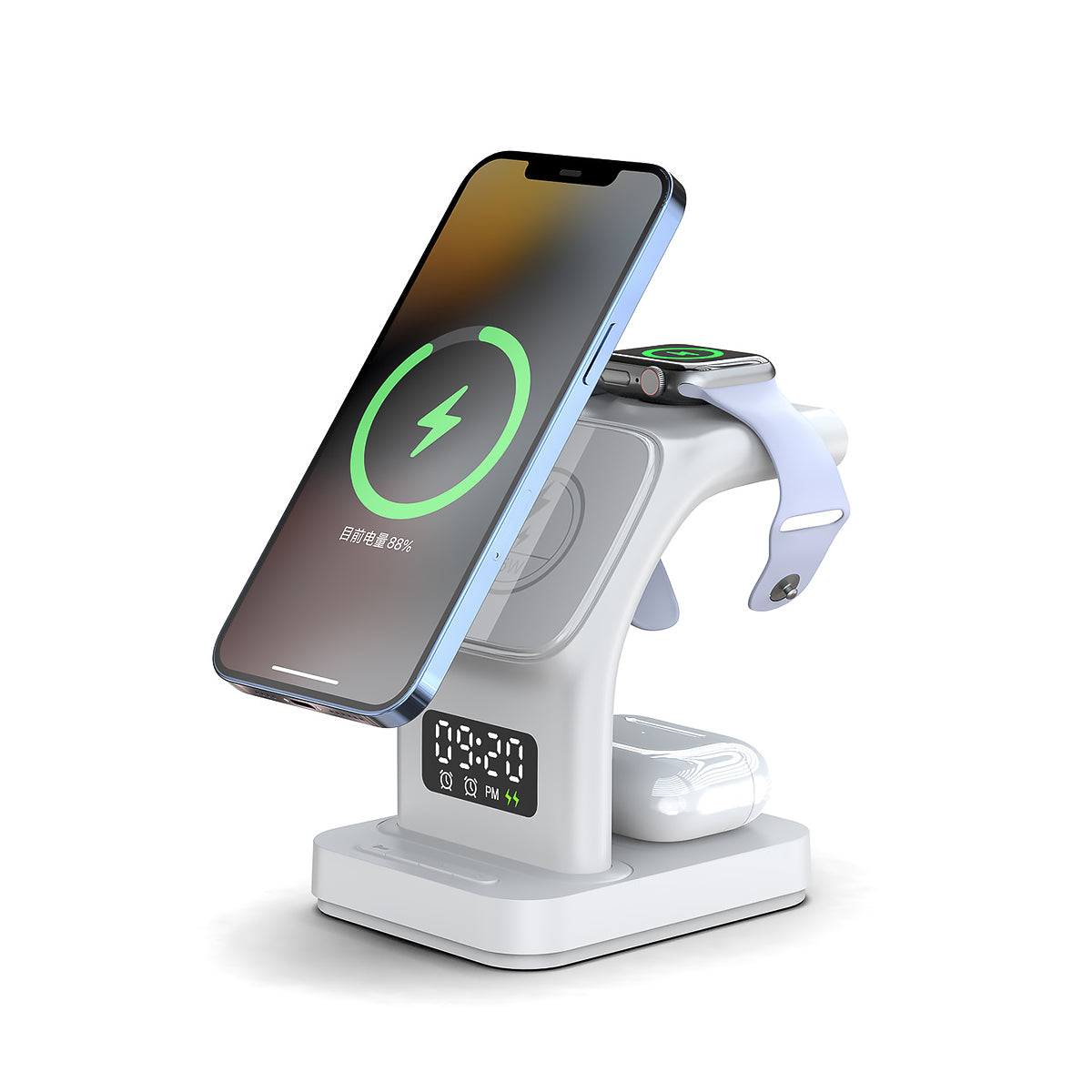 3-in-1 Wireless Desktop Charging Station for Phone, Watch & Earbuds-6