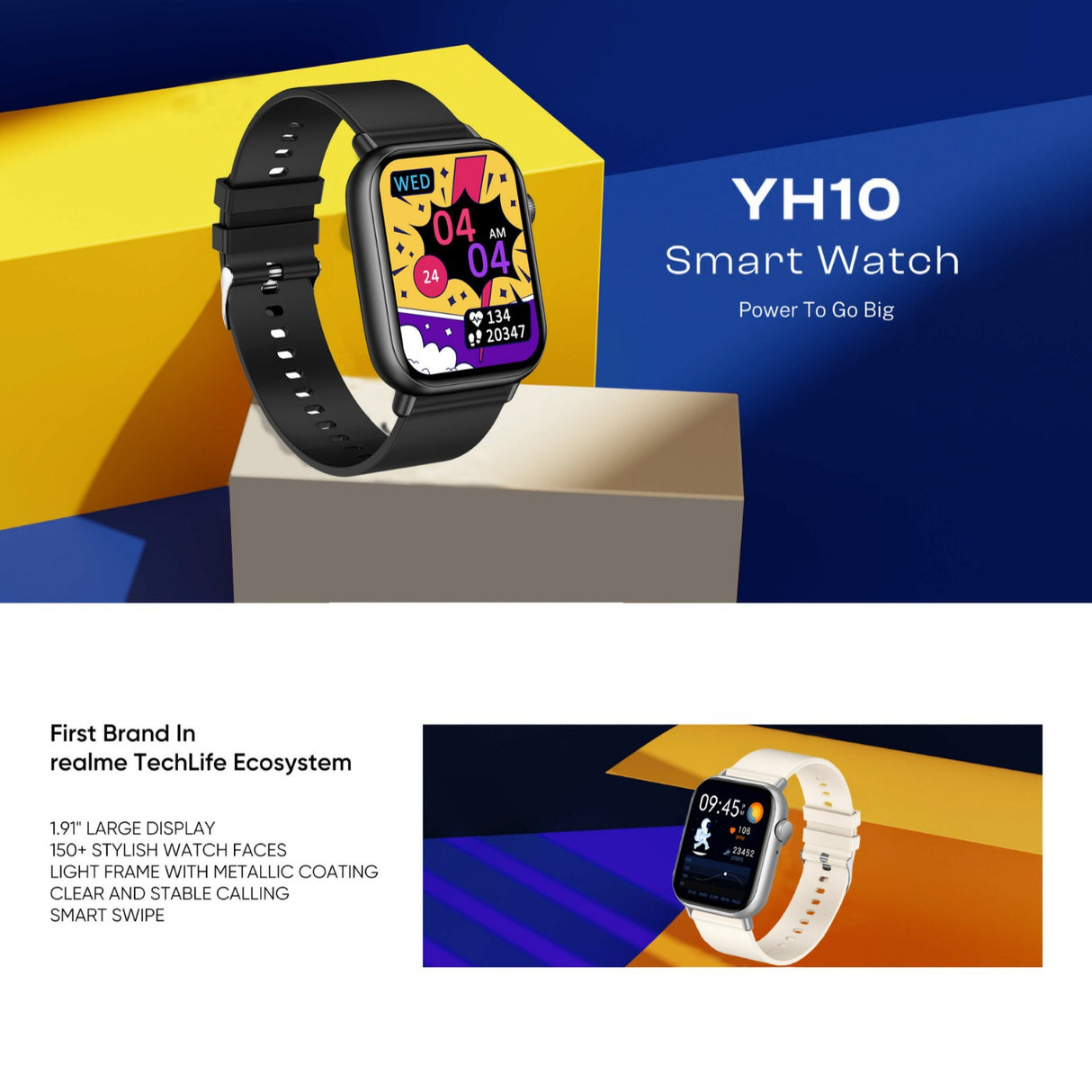 Y10 Sports Smartwatch - Multi-function Bluetooth Phone, Waterproof Design, Heart Rate, Blood Pressure and Blood Oxygen Monitoring